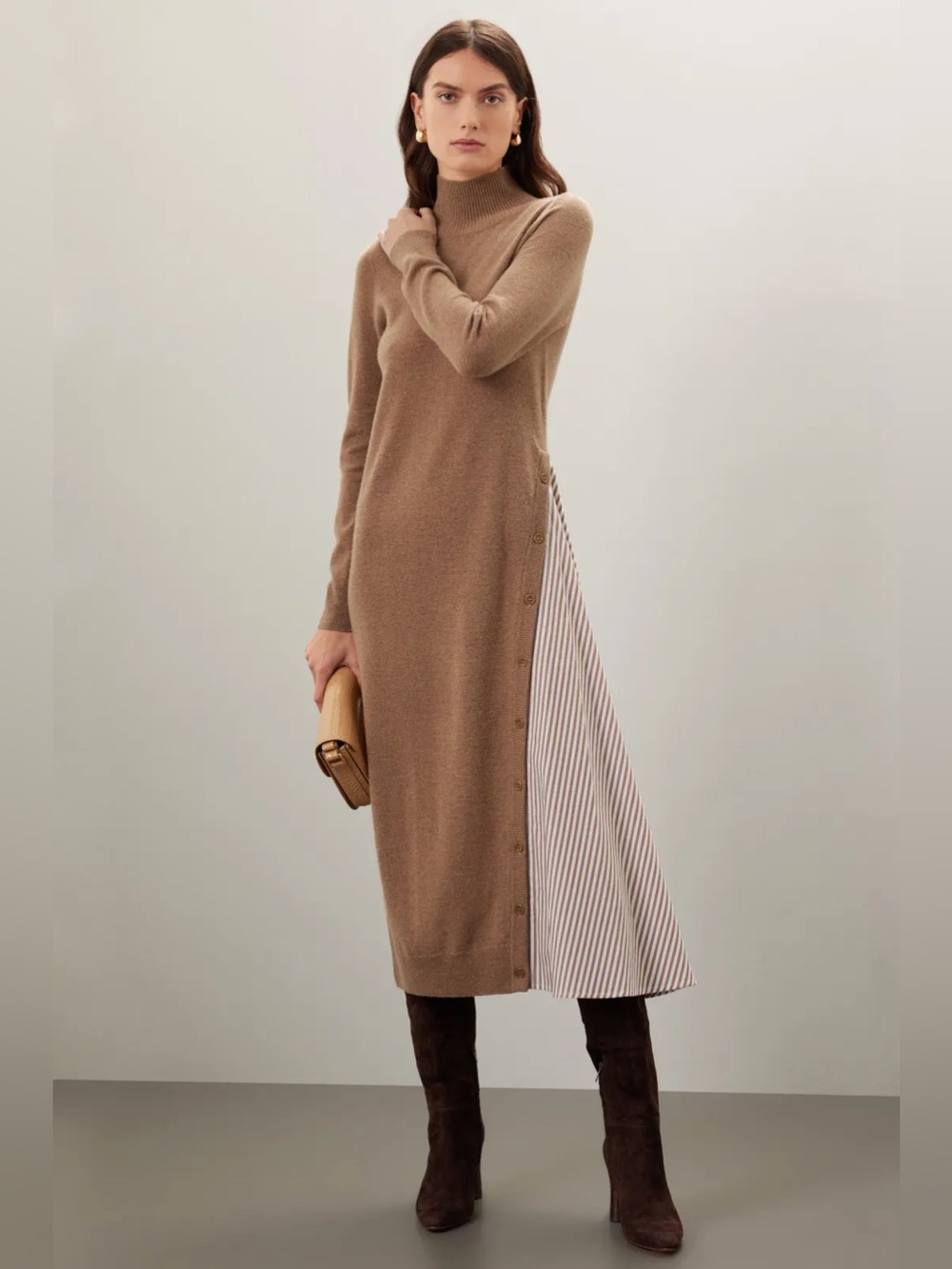 *Flawed RTR Naadam Asymmetrical Turtleneck Dress (0425)